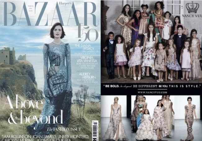 Fashion editorial imagery featuring Harper’s Bazaar and Nancy Vuu runway and fashion photography.